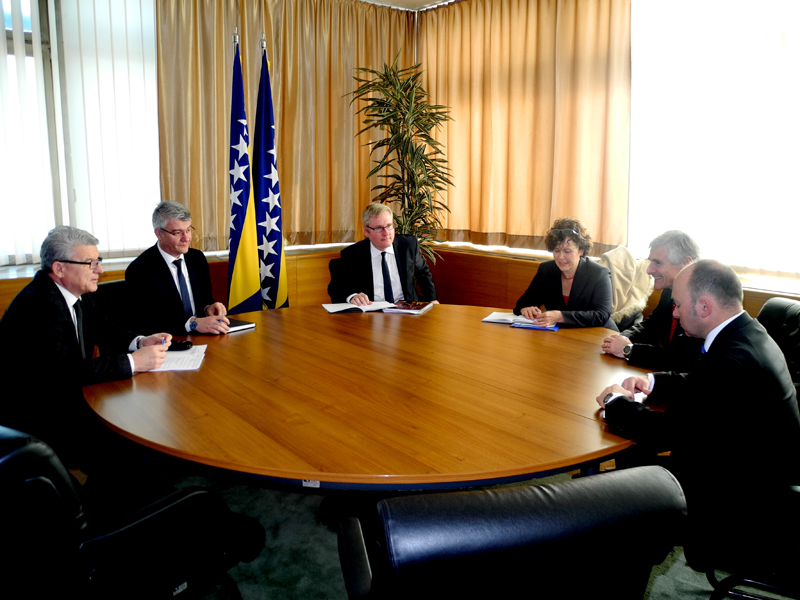 Deputy Speaker of the House of Representatives of the Parliamentary Assembly of BiH, Šefik Džaferović, speaks with the Delegation of the Austrian Ministry of Foreign Affairs 